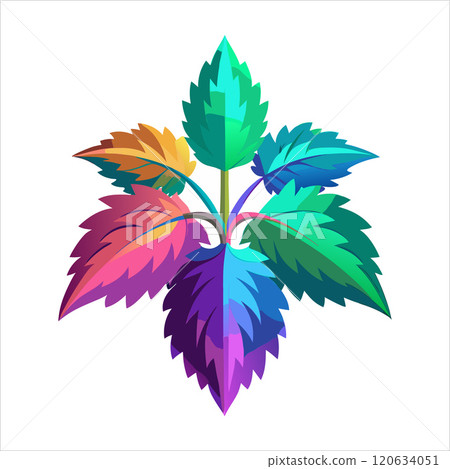 3d rendering of dynamic colorful nettle vector 120634051