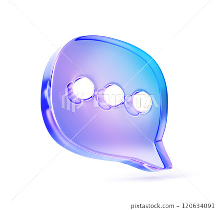 3d glass holographic speech bubble for message or comment render. Iridescent gradient texture text dialog chat, square talk box, web notification icon, crystal dialogue banner frame. 3D illustration 3d glass holographic speech bubble for message or comment render. Iridescent gradient texture text dialog chat, square talk box, web notification icon, crystal dialogue banner frame. 3D illustration 120634091