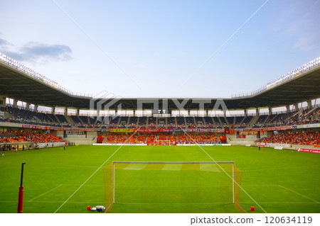 The view from behind the away goal at Nagano U Stadium 120634119