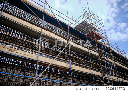 Industrial scaffoldings with stairs Industrial scaffoldings with stairs 120634750