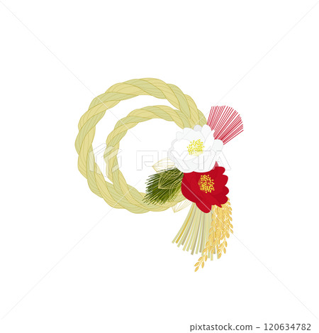 新年註繩裝飾插圖 120634782