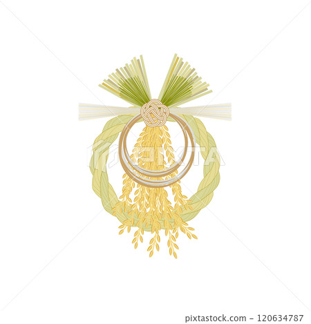 Illustration of New Year's shimenawa decoration Illustration of New Year's shimenawa decoration 120634787