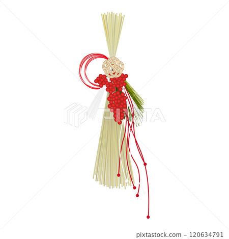 新年註繩裝飾插圖 120634791