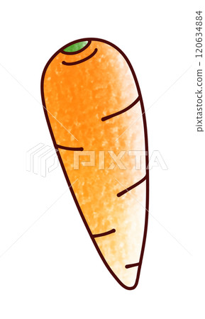 A simple, leafless carrot in an analog style 120634884