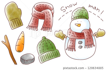 寬鬆簡單的雪人集模擬風格 120634885