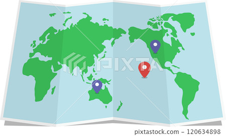 摺痕的世界地圖 120634898