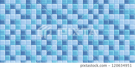 Pool wall texture. Mosaic seamless tile pattern. 120634951