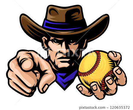 Cowboy Man Softball Cowboys Sports Team Mascot 120635372
