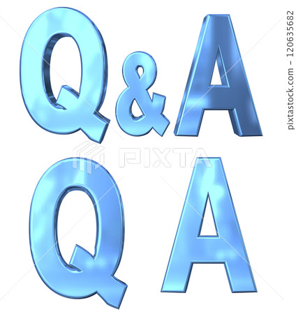 3DCG characters "Q&A sparkling" blue, blue 120635682