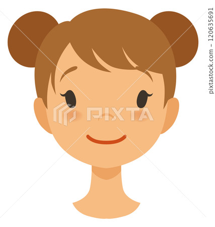 A cartoon girl with a smile on her face A cartoon girl with a smile on her face 120635691