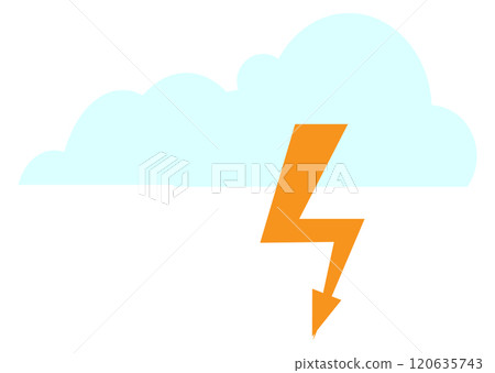 A cloud with a lightning bolt in the middle 120635743