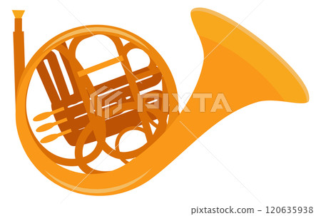 A large orange trumpet with a gold bell 120635938