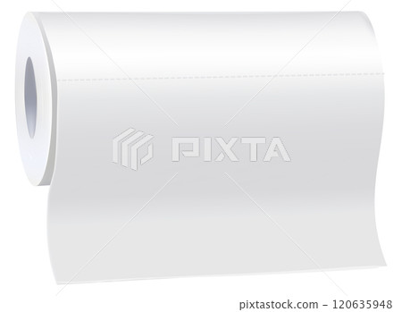 A roll of white paper towels A roll of white paper towels 120635948