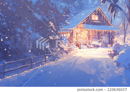 Winter night at the inn Winter night at the inn 120636037