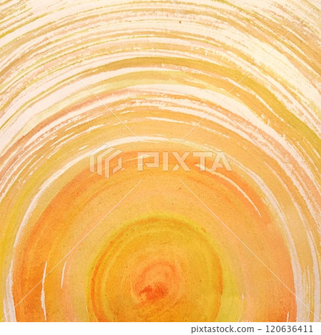 水彩畫與波紋，橘色波紋，水彩畫與筆觸，繪畫與畫筆痕跡，太陽光線環塗面漆 120636411