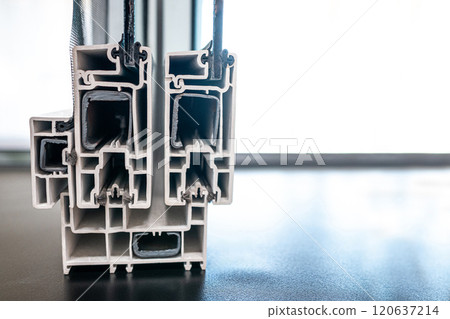 Aluminum profile of sliding door or window frame with tempered glass and insect wire screen 120637214