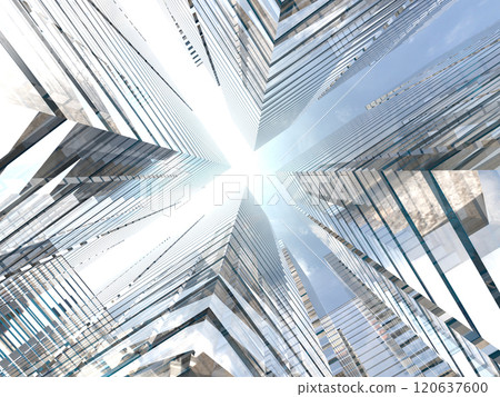 建成區 3D 插圖的明亮影像 120637600