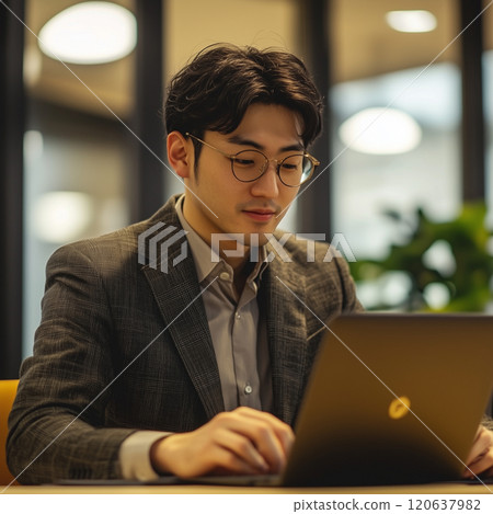 使用個人計算機的商人 使用個人計算機的商人 120637982