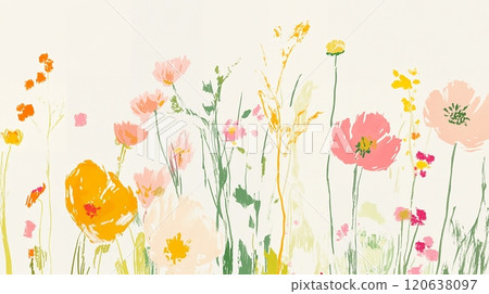 手繪花卉圖案 120638097