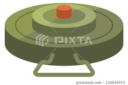 A green object with a red top 120638353