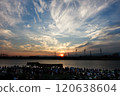 Sunset at the Riverside Fireworks Festival 120638604