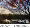 Sunset with a pond 120638605