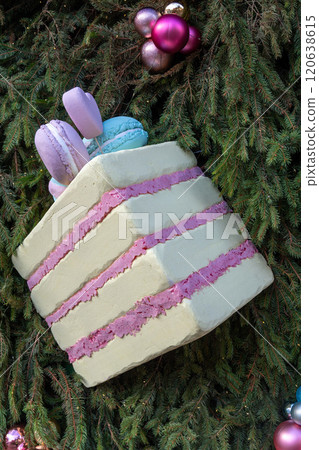 An imaginative decoration featuring a giant cake design on the outer wall An imaginative decoration featuring a giant cake design on the outer wall 120638615