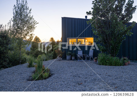 Cozy Cabin at Dusk 120639628