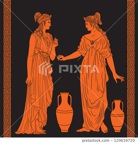 Vector Greek women. 120639720