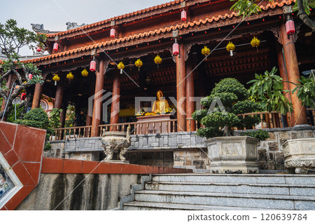 Buddhist temple at Long Son Pagoda in Nha Trang in Vietnam in Asia Buddhist temple at Long Son Pagoda in Nha Trang in Vietnam in Asia 120639784