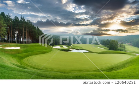 高爾夫球場圖像AI生成素材 120640251
