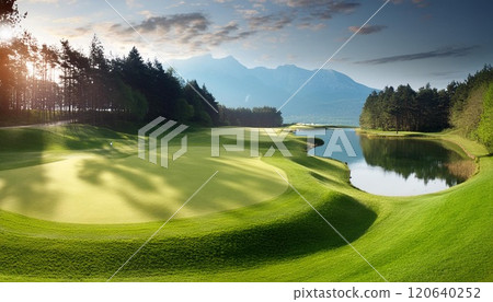高爾夫球場圖像AI生成素材 120640252