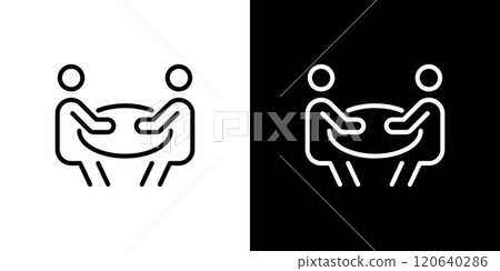 對話簡單的線條圖標 120640286