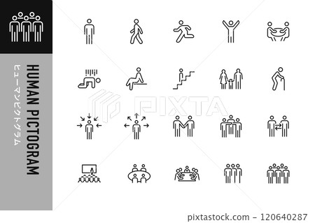 人類象形圖簡單線圖標 人類象形圖簡單線圖標 120640287
