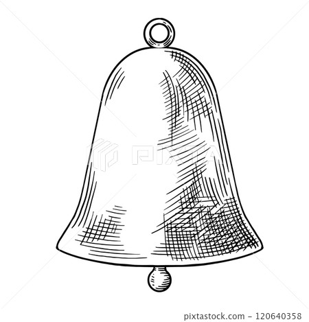Christmas bell. vector illustration in sketch style. christmas core Christmas bell. vector illustration in sketch style. christmas core 120640358