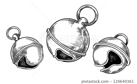Christmas bells. vector illustration in sketch style. christmas core 120640361