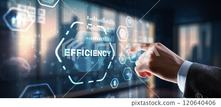 Manager businessman plan to increase efficiency 120640406