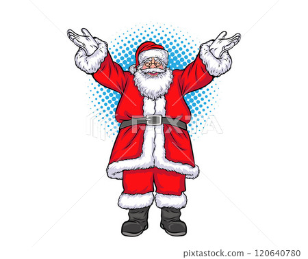 merry christmas santa and snowman reindeer elf in pop art comic style merry christmas santa and snowman reindeer elf in pop art comic style 120640780