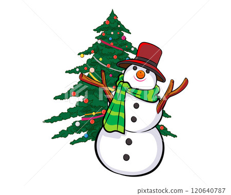 merry christmas santa snowman reindeer elf with Christmas girl in red dress in pop art comic style 120640787