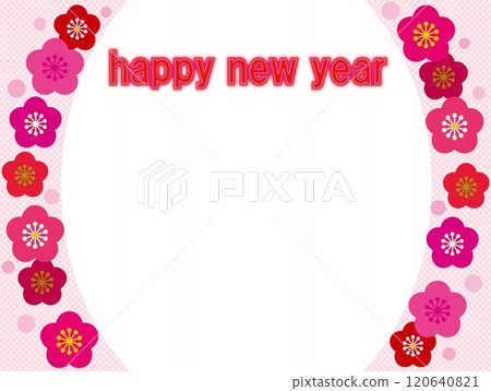 新年快樂新年快樂框架梅花 120640821
