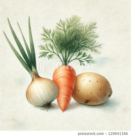 天然蔬菜的水彩插圖 | 非常適合烹飪、食譜和有機材料 天然蔬菜的水彩插圖 | 非常適合烹飪、食譜和有機材料 120641166