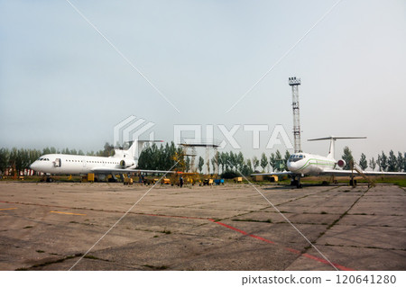 Repair and maintenance of passenger aircraft on the aviation technical base Repair and maintenance of passenger aircraft on the aviation technical base 120641280