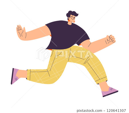 Rivalry and Fierce Competition with Man Character Moving Fast to Aim Vector Illustration 120641307