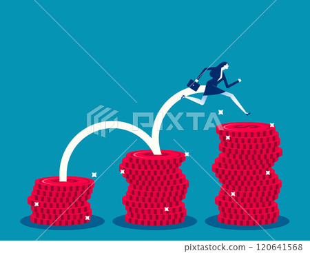 Business leadership moving up. Wages business vector illustration Business leadership moving up. Wages business vector illustration 120641568