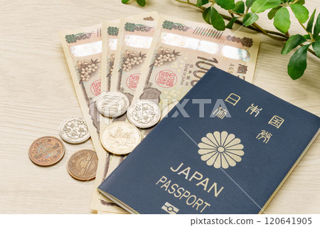日本護照和金錢 日本護照和金錢 120641905