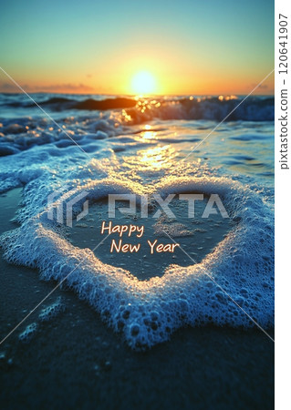 自然風景和新年祝福語 120641907