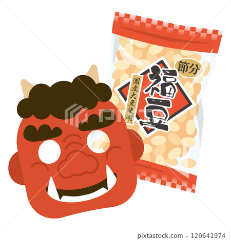 Setsubun lucky beans and masks 120641974