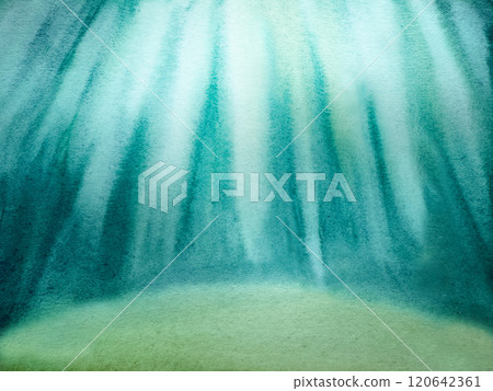 Underwater sea , sunlight in ocean, watercolor blue transparent background. Hand drawn illustration isolated on background. For designers, postcards, greetings, birthday, calendar, wallpapers Underwater sea , sunlight in ocean, watercolor blue transparent background. Hand drawn illustration isolated on background. For designers, postcards, greetings, birthday, calendar, wallpapers 120642361
