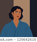 Retro portrait of a girl at midnight. 120642610