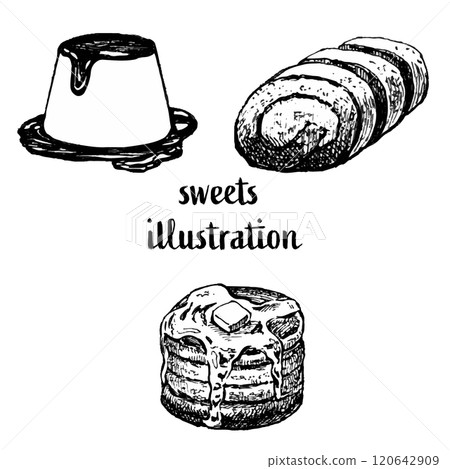 Illustration set of various sweets 120642909